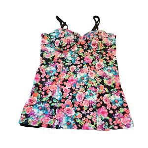 CANDIE'S floral corset tank top structured bustier y2k aesthetic fitted Sz M